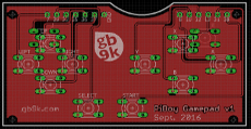 EagleCAD capture of the gamepad PCB layout